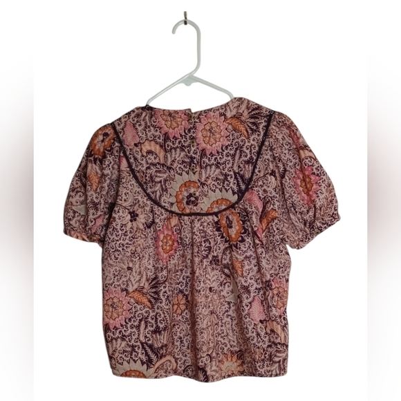 Madewell Yoked Puff Sleeves Top In Ball Bloom - Picture 4 of 10